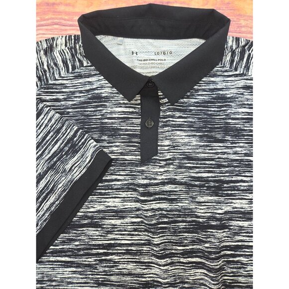Under Armour Large Mens Iso-Chill Polo Shirt Striped Short Sleeve - Picture 4 of 8